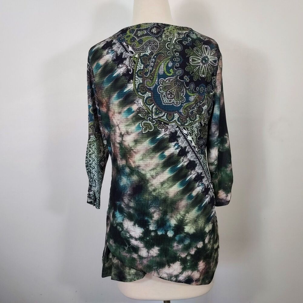 One World Asymmetric Hippie Tunic Top Women Sz Large Boho Fairy Artsy Festival - Picture 6 of 12